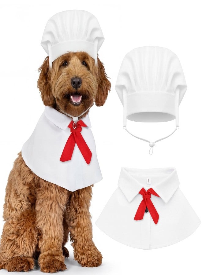 Abbylike Dog Chef Costume Pet Chef Hat Clothes and Red Scarf Christmas Holiday Party Outfit Clothes for Small Dog Pets - Image 1